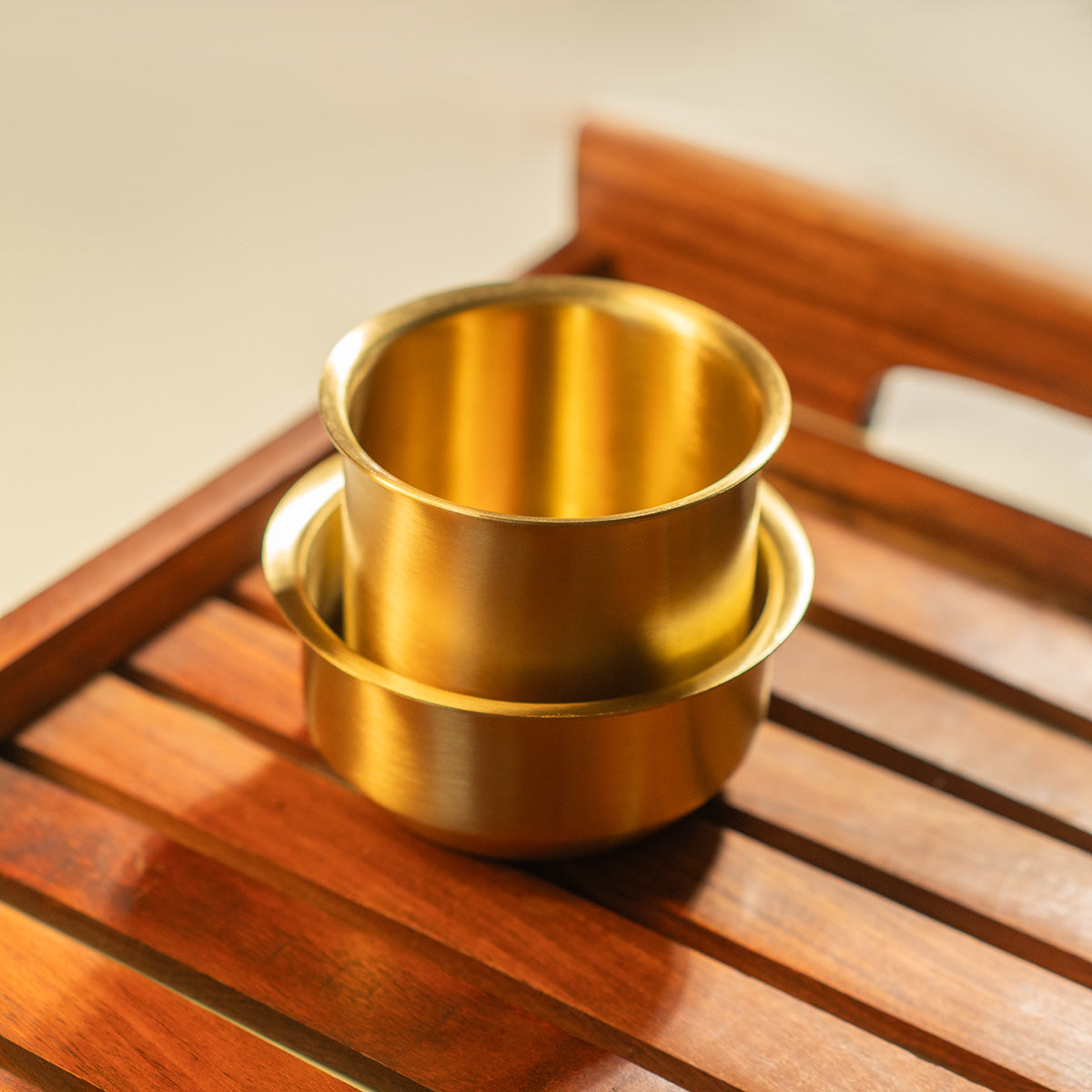 Brass Dabara Set of 1 | Traditional Coffee Tumbler & Saucer