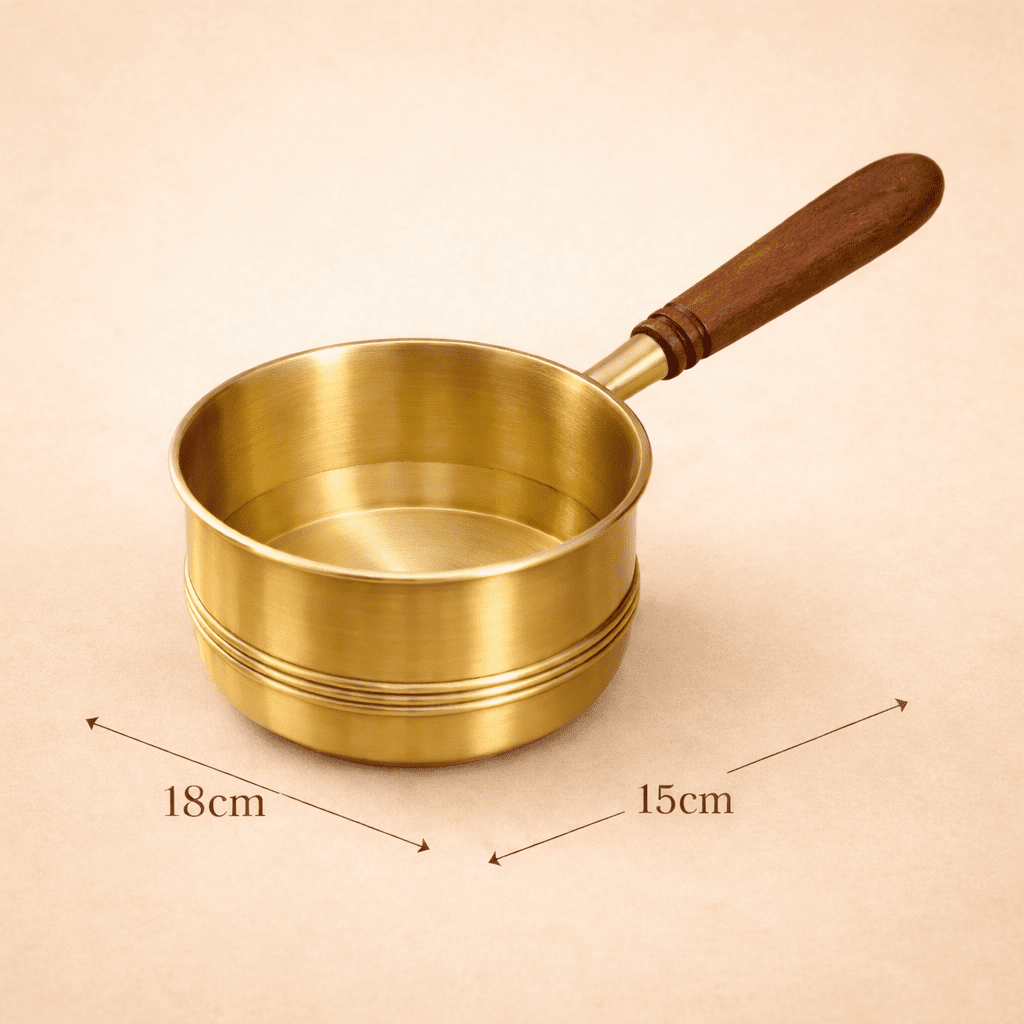Brass Chai Pan/ Sauce Pan - Dhatu