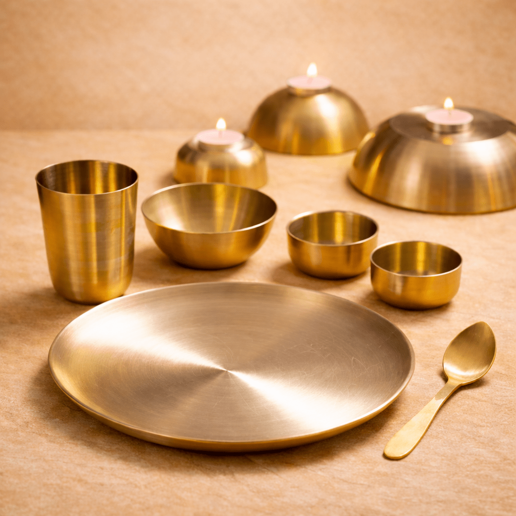 Kansa Dinner Set | Traditional Bronze Dining Set - House of Dhatu