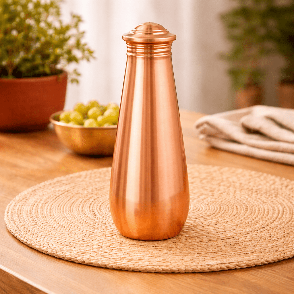 Pure Copper Water Bottle | Handcrafted Ayurvedic Drinkware for Daily Wellness - Dhatu