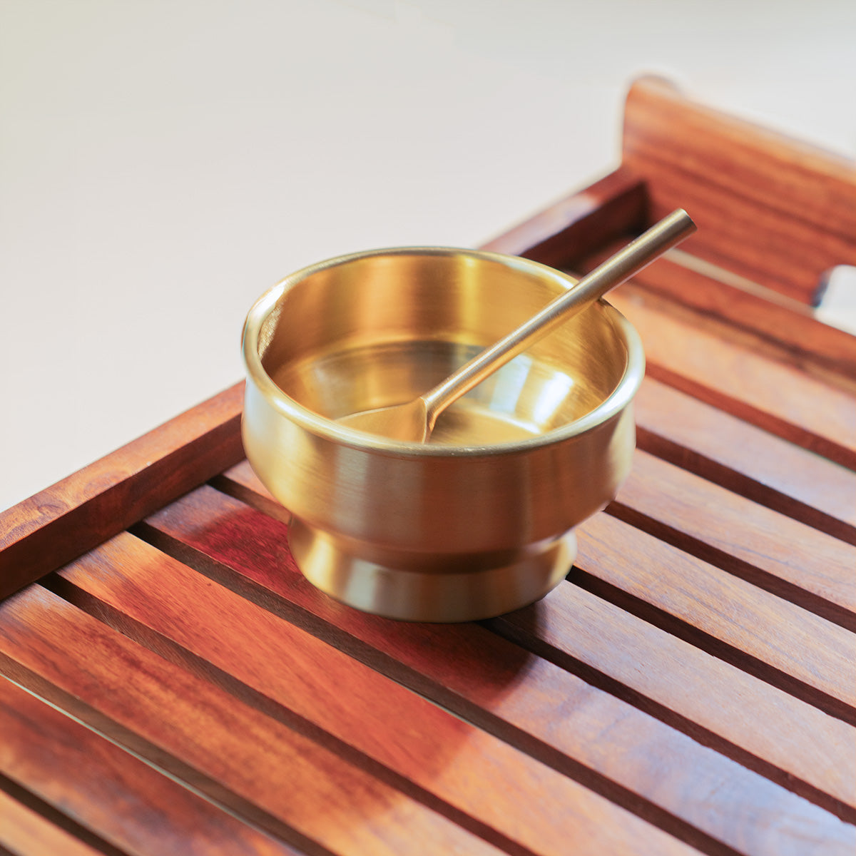Brass Bowl with Spoon | Handcrafted Serving Bowl