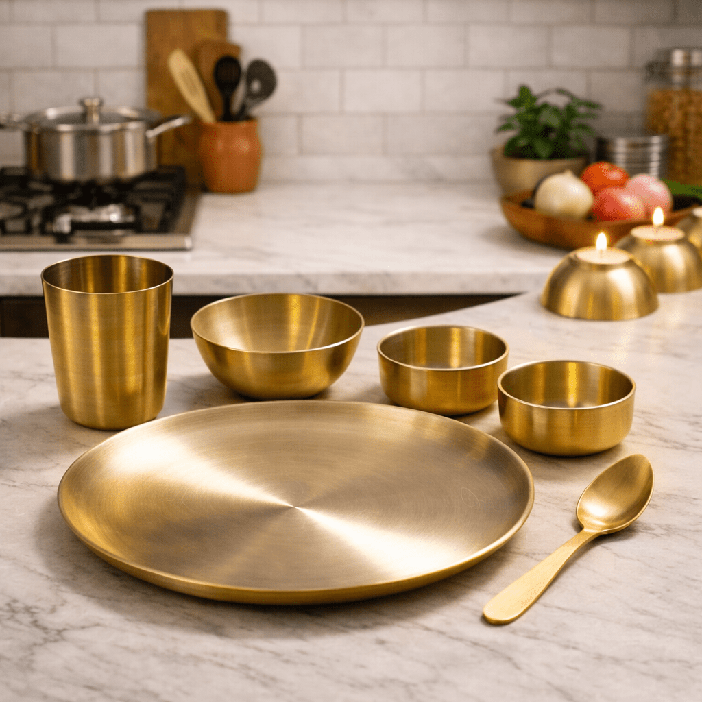 Kansa Dinner Set | Traditional Bronze Dining Set - Dhatu